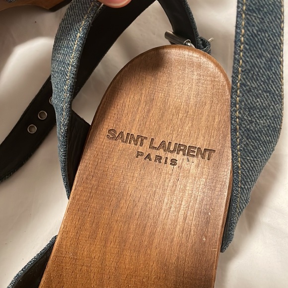Saint Laurent Denim Studded Sandals (authentic) - Picture 3 of 7